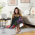 thumbnail image 4 of Flower Garden Leopard Wearable Blanket Hoodies for Women Men Adults Leopard Lovers Soft Cozy Colorful Flowers Leopards Hooded Blankets for Couch Home Decor Birthday Gifts 60×80 Inch, 4 of 5