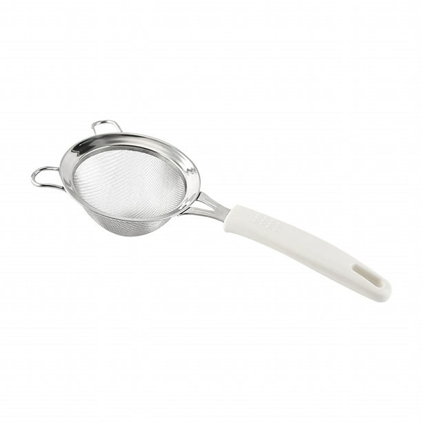 Pisexur Batería de cocina Tamiz de harina de acero inoxidable portátil de doble capa para uso doméstico, filtro de malla, herramienta para hornear para la cocina del hogar