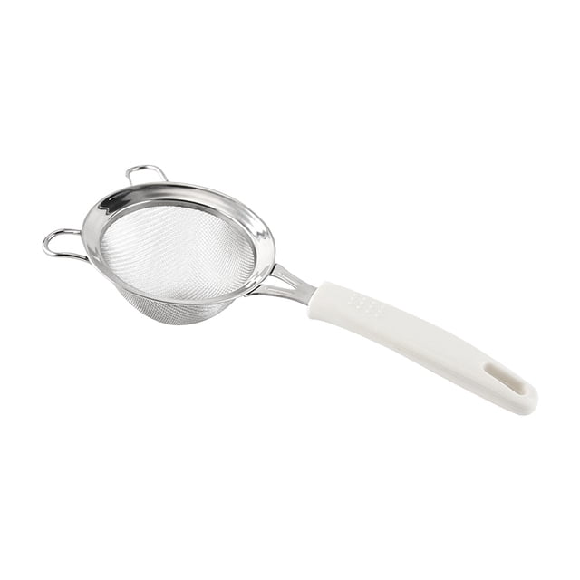 Stainless Steel Flour Sieve Handheld Double Layer Mesh Filter, Fine Strainer for Baking and Cooking, Easy Clean Non-Slip Handle Kitchen Tool