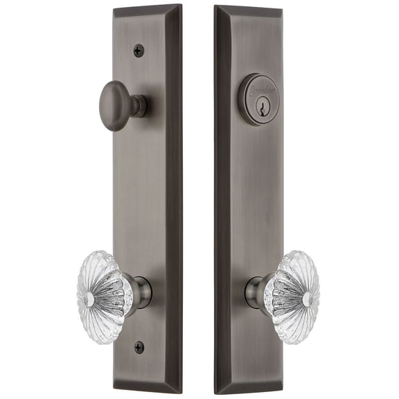 Grandeur Favbur_Tp_Eset_238 Fifth Avenue Solid Brass Tall Plate Single Cylinder Keyed