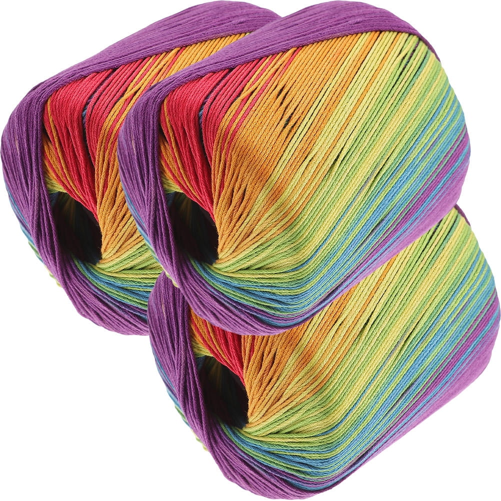 KAKOWELY 3Rolls Diy Thread Rainbow Weaving Yarn For Accessories And Toys Family And Friends Celebration present