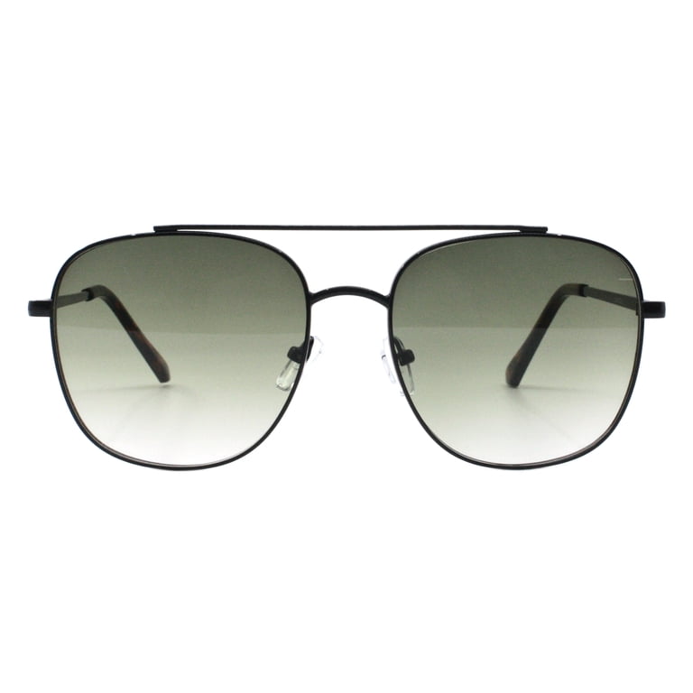 Double Bridge Pilot Sunglasses Square Metal Frame Black  display picture 1