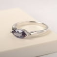 thumbnail image 2 of Lab Created Marquise cut alexandrite engagement ring sterling silver color changing stone solitaire wedding ring June birthstone, 2 of 5