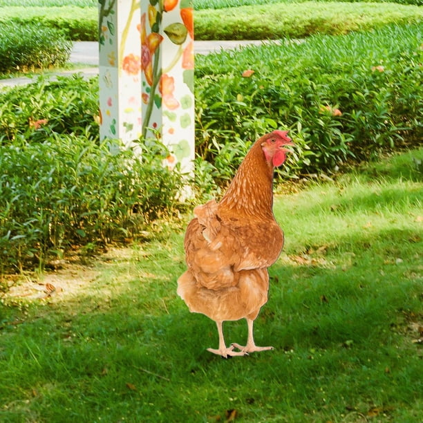 3 Pcs Statue Poulet Acrylique Décoration Jardin - Ornements Poule Extérieur Résistants