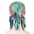 thumbnail image 4 of Clearance Sale! Womens Casual Tie Dye Head Hat Cap Headwear Muslim Turban Cap Headwrap Turban Cap Green One Size, 4 of 6
