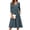 Blue flowers on a white base, variant on Women Summer Dresses V Neck 3/4 Sleeve Casual Flowy Sundresses Solid Midi Dress with Pockets