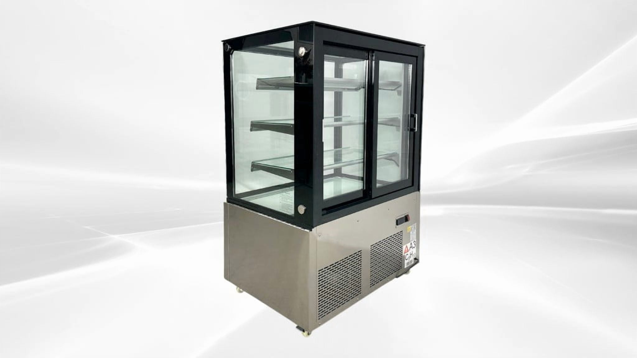 36" Commercial Refrigerated Bakery Display Case, Square Glass Cake Showcase Refrigerator, LED Lighting, ETL Certified