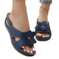 thumbnail image 6 of DIVVce Wedge Sandals For Women Floral Decorated Peep Toe Slip On Slides For Summer Casual Outdoor, 6 of 8