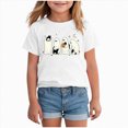 thumbnail image 2 of KPOPLK Kids Girl Halloween T Shirt Cute Ghost and Cat Graphic Short Sleeve Crew Neck Tee Top Size 5-6 Years,White, 2 of 4