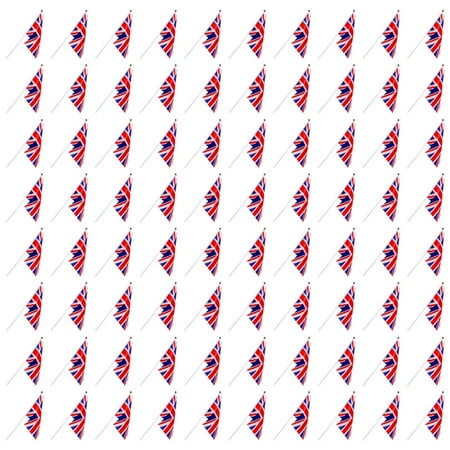 Unomor 80Set Portable British Flag Polyester Rectangular For Gardens Festivals