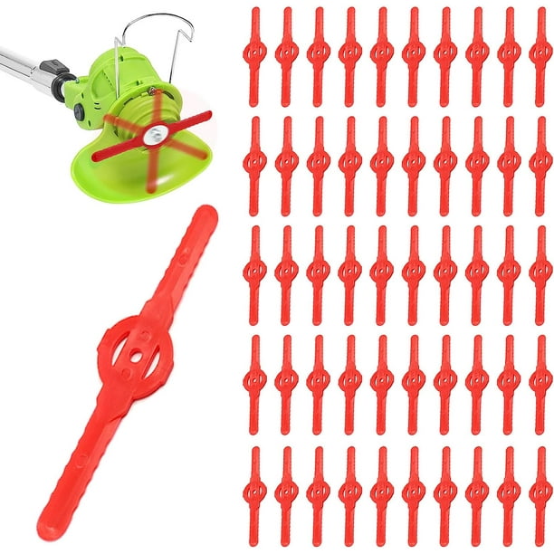 RV 13,9 cm (50 piezas) 50 piezas de cuchillas para cortacésped, cuchillas para cortadora de césped, cuchillas para desbrozadora, cuchillas de plástico de repuesto rojas, cortadoras de césped para jardín y césped oso de fresa Electrónica