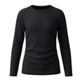 thumbnail image 6 of FAIWAD Toddler Girls Long Sleeve Shirts Crewneck Plain Soft T-Shirts Kids Cute Ruffle Tops, 1-10Y, 6 of 9
