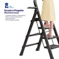 thumbnail image 2 of Escalera Plegable Multifuncional Bluelander, Tubular 4 Peldaños, Antideslizante, Negro, 2 of 6