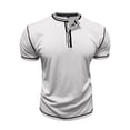 thumbnail image 7 of Tee Shirts Mens Short Sleeve Crew Neck Henley T-Shirt Basic White T Shirt with Button Mens Shirts Casual, 7 of 7
