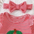 thumbnail image 5 of CAICJ98 Baby Girl Easter Outfit Newborn Infant Short Sleeve Bunny Embroidery Romper Flared Pants Set Headband Cute Clothes (Red,3-6 Months), 5 of 5