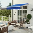 thumbnail image 3 of Barara King Patio Awning Sunshade Shelter,Patio Retractable Sun Shade,8' x 6.6' Patio Retractable Awning, Manual Exterior Sun Shade Deck Window Cover, Blue, 3 of 11
