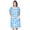 Floral Blue, variant on Casual Nights Women's Snap Front House Dress Short Sleeve Woven Duster Housecoat Lounger Sleep Gown