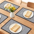 thumbnail image 2 of Farmhouse Placemats Set of 6 Cotton and Linen Placemats for Dining Table Decor Indoor Outdoor WashableTable Mat Gray 17.7x11.8inch, 2 of 6