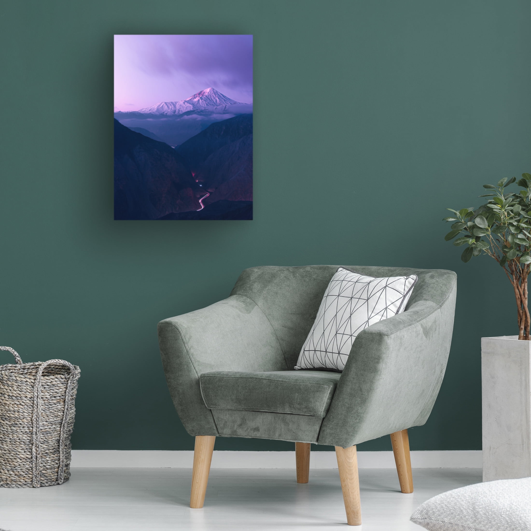 Canvas Wall Art - Majid Behzad 'Leading To Mount Damavand Ce' Wall Art for Living Room, Bedroom, or Office Décor by Trademark Fine Art - 18 x 24 Inches