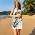 thumbnail image 3 of Daiia Black And White Rose Print Women's Dresses 2025 Trendy Short sleeve Dresses Casual Baggy Flowy Maxi Sun Dresses, 3 of 7