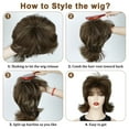 Lakihair Short Brown Wigs for Women Highlight Blonde Mullet Wigs for