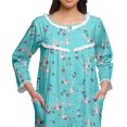 thumbnail image 5 of Moomaya Cotton Printed Button Down Nightdress For Women Nursing Night Gown, 5 of 6