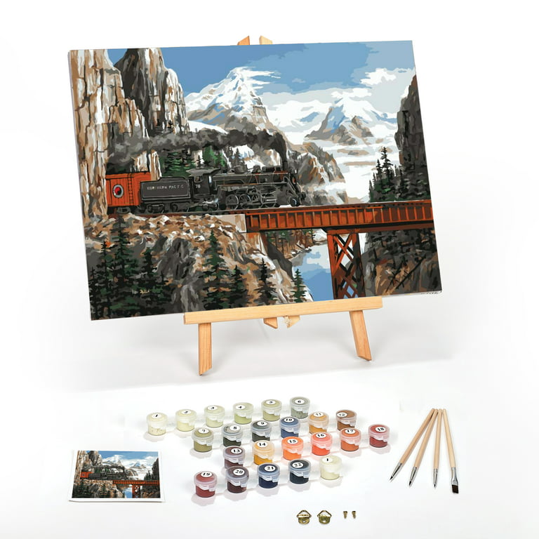 Paint by Number for Adults Beginner: Complete Pre-Framed DIY Kit on Canvas  - Ledg Paint By Numbers 