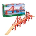 thumbnail image 1 of BRIO World Pont Double Suspension - Pont de Voie Ferrée en Bois le Plus Long Certifié FSC - Compatible avec Tous les Ensembles Ferroviaires BRIO - Ensemble de 5 Pcs de 2 Ponts &, 1 of 8