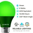 thumbnail image 6 of Luxrite A19 LED Green Light Bulbs 60W Equivalent Non-Dimmable UL Listed E26 Base 6-Pack, 6 of 6