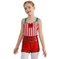thumbnail image 2 of TSSOE Kids Girls Christmas Dance Unitard Sequins Candy Cane Striped Ballet Dance Leotard Unitard Party Festival Outfits Red 6, 2 of 7
