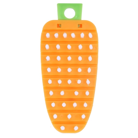 BIMZUC Carrot Shape Vegetable Brush - Flexible Potato & Fruit Scrubbing Brush for Kitchen, Orange
