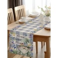 thumbnail image 2 of Burlap Table Runner 60 Inches Long, Gnome Butterfly on Purple Check Non-Slip Kitchen Table Runners for Dining Room Everyday Use Party Table Decorations Summer Wildflower Herb, 2 of 9