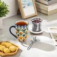 thumbnail image 4 of Vancasso Tea Mug with Infuser and Lid, 18 oz Loose Leaf Tea Cup with Strainer, Ceramic Coffee Mug for Tea, Coffee, Microwave & Dishwasher Safe, 4 of 10