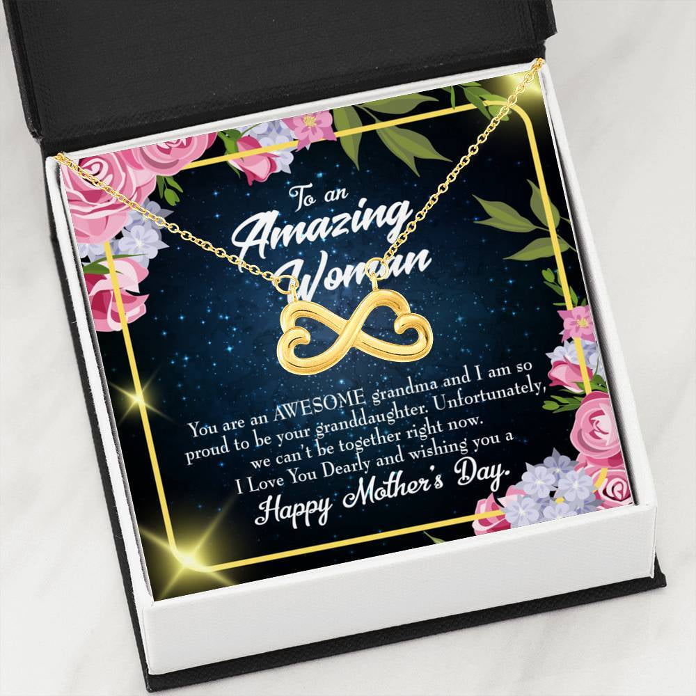 Express Your Love Gifts Grandmother Gift Necklace Awesome Grandma Stainless Steel Infinity Necklace Grandma Heartfelt Message Gift Walmart Com Walmart Com