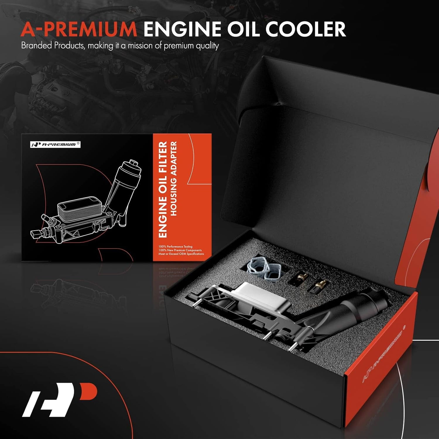 A-Premium Engine Oil Cooler & Oil Filter Housing Adapter Assembly - Fits 2011-2013 - Chrysler, Dodge, Jeep - V6 3.6L Engine - Replaces 5184294AE, 5184294AC, 5184294AD, 5184304AD, 5184304AE, 5184304AF