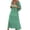 Green, variant on Boho Floral Dresses for Women Beach Sundresses Three Quarter Sleeve 2025 Casual Maxi Dress V-Neck Puff Short Sleeve Tiered Long Swing Dress Sky Blue