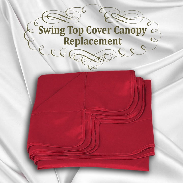 SOLAXO 77"x43" Patio Swing Canopy Replacement Top Outdoor Seater Porch Swing Canopy Cover, Cover ONLY, Burgundy