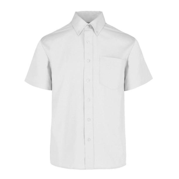 Camisa de Gabardina Manga Corta para Caballero, Color Blanco