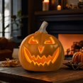 thumbnail image 6 of StlyGar Light up Jack O Lantern Halloween Decorations Outdoor Indoor Small Scary Plastic Pumpkin Lantern Fall Table Centerpieces Glowing Hollow Pumpkins Statue, 6 of 6