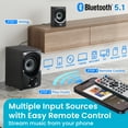 thumbnail image 4 of Acoustic Audio AA5172 700W Bluetooth Home Theater 5.1 Speaker System with FM Tuner, USB, SD Card, Remote Control, Powered Sub (6 Speakers, 5.1 Channels, Black with Gray), 4 of 6
