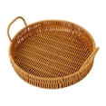 thumbnail image 3 of jifeng Fruit Basket Snacks Tray Organizer Bread Storage Tray Imitation Rattan Decor for 25cm, 3 of 9