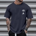 thumbnail image 2 of Gubotare Mens Print Oversize Shirts Short Sleeve Tee T Shirts Summer Loose Casual Tops (Dark Blue,XXL), 2 of 3