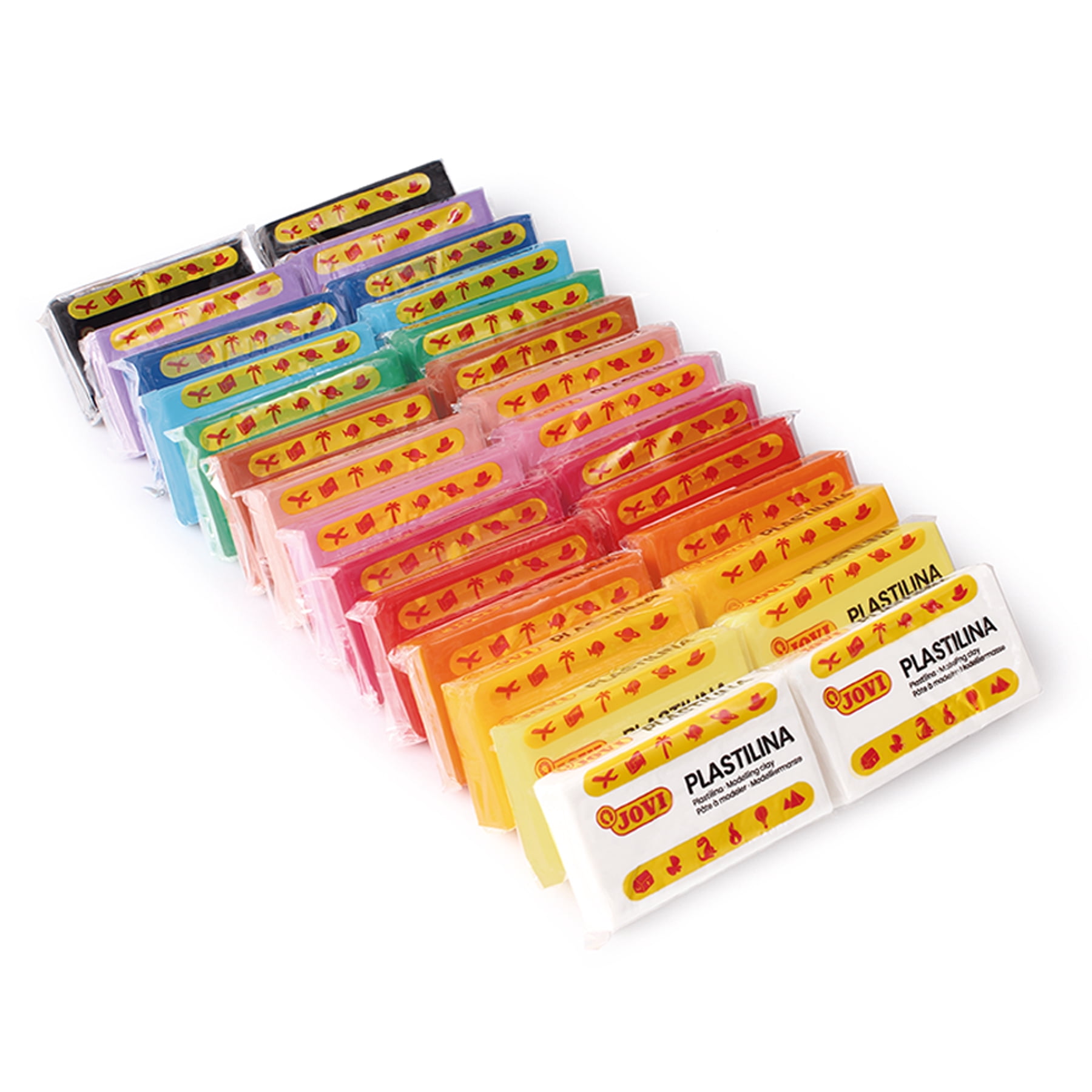 JOVI Plastilina Modeling Clay School Pack, 28 Bars, 3 Accessory Packs