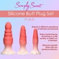 thumbnail image 5 of Curve Toys Simply Sweet Silicone Butt Plug Set - Pink, 5 of 5