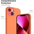 thumbnail image 4 of Compatible with iPhone 13 Case 6.1, Slim Liquid Silicone 3 Layers Full Covered Soft Gel Rubber Case Cover 6.1 inch-Orange, 4 of 11