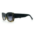 thumbnail image 6 of Womens Classy Mod Thick Plastic Rounded Rectangle Fashion Sunglasses Black Tortoise - Smoke, 6 of 8