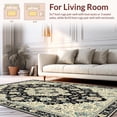thumbnail image 2 of ODIKA 5'x7' Machine Washable Non-Slip Area Rug, Luxurious Black Beige Medallion High Traffic Rug, Ivory, 10830, 2 of 7
