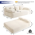 thumbnail image 2 of 2-in-1 Convertible Boneless Floor Sofa Bed with 3 Pillows, Multi-Functional 3-Seater Comfy Plush Corduroy Fabric Modular Sofa Couches Sleeper Bed for Living Room, Apartment, Bedroom, Beige, 2 of 9