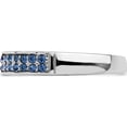 thumbnail image 4 of Sterling Silver Rhodium-Plated Polished Blue Crystal Ring (Size 8) Made In China qr7352-8, 4 of 5