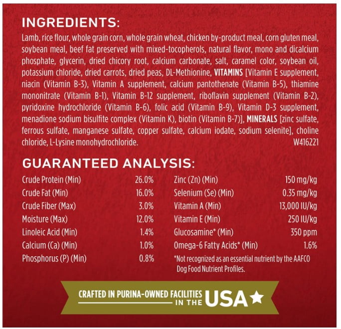 Purina ONE Natural Lamb & Rice Formula Dry Dog Food, 16.5 lb Bag (Pack of 3)